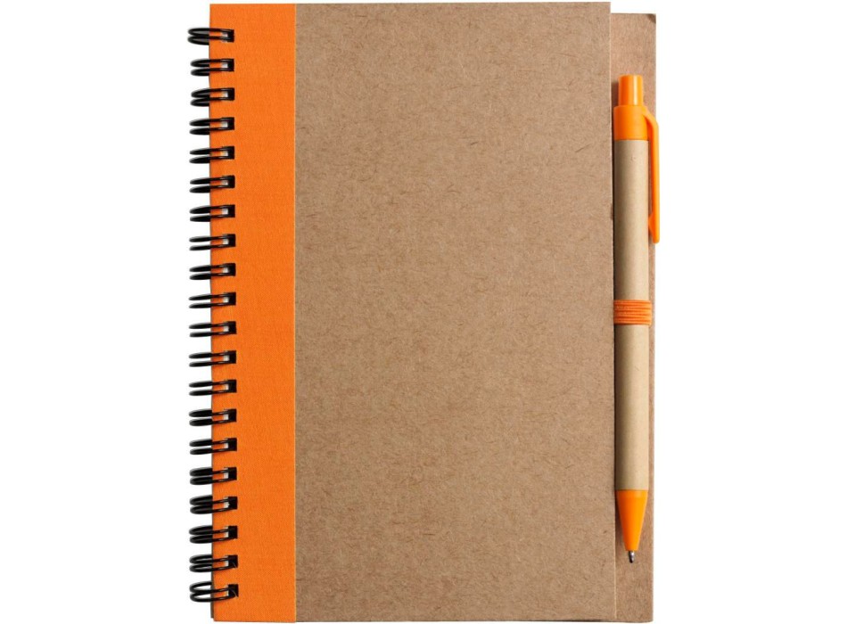 Taccuino in carta riciclata, con penna a sfera Stella