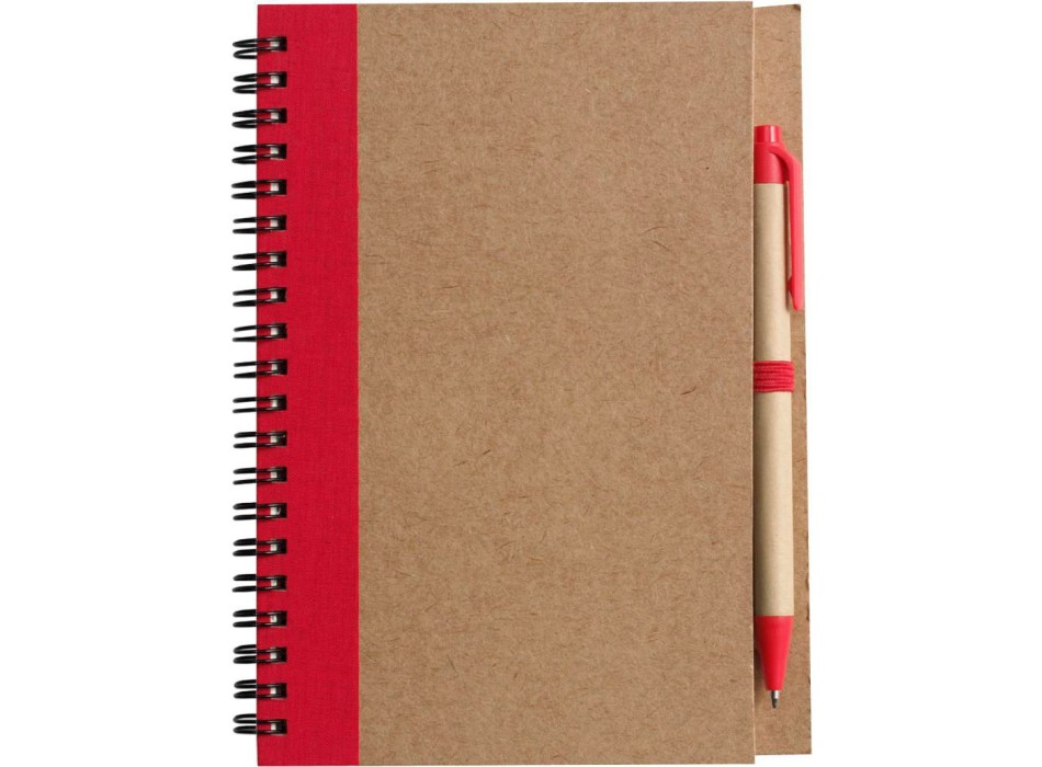 Taccuino in carta riciclata, con penna a sfera Stella