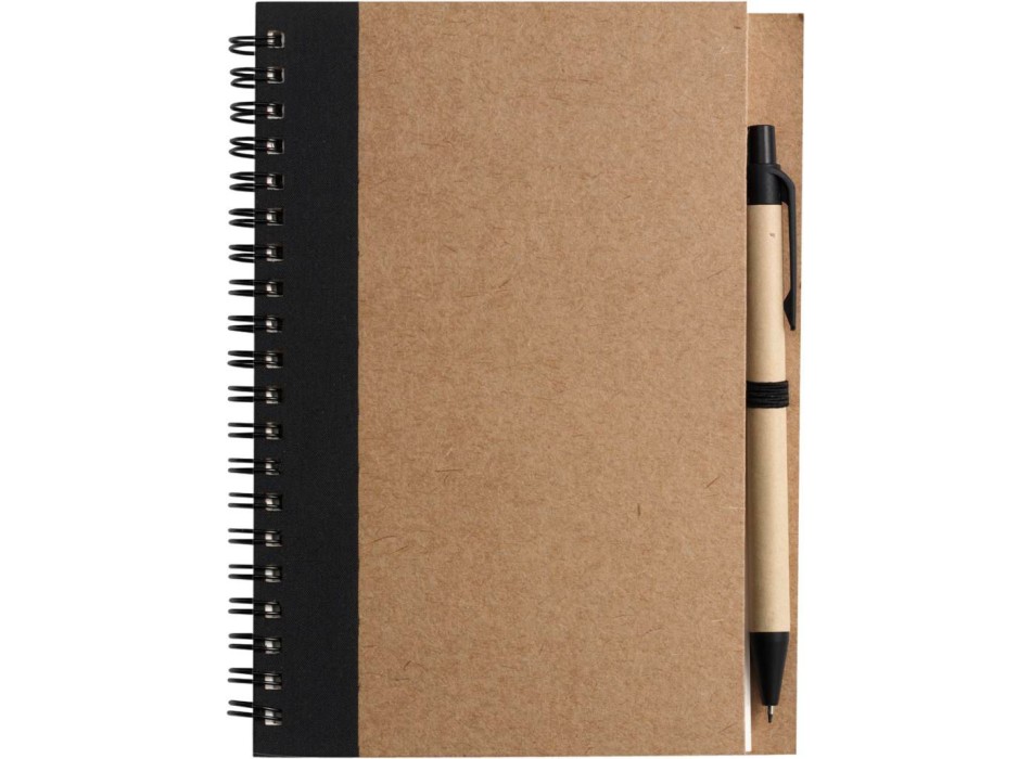 Taccuino in carta riciclata, con penna a sfera Stella