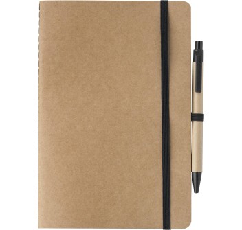Taccuino in cartone riciclato formato +/- A5 con penna Theodore