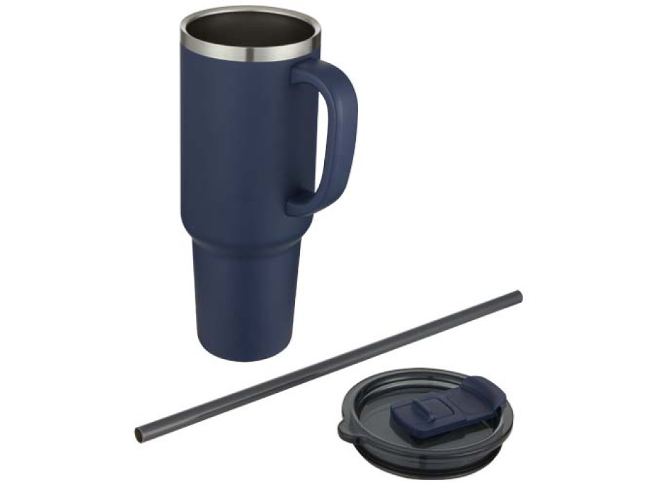 Tazza con isolamento sottovuoto in rame a doppia parete certificata RCS con cannuccia da 1200 ml Sydney