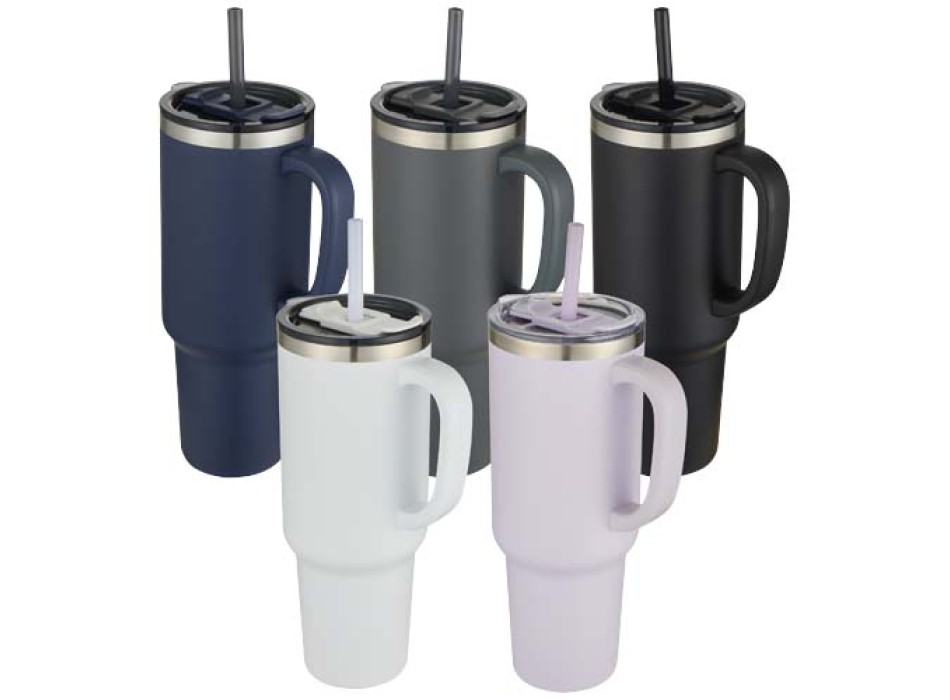 Tazza con isolamento sottovuoto in rame a doppia parete certificata RCS con cannuccia da 1200 ml Sydney