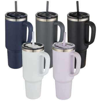 Tazza con isolamento sottovuoto in rame a doppia parete certificata RCS con cannuccia da 1200 ml Sydney