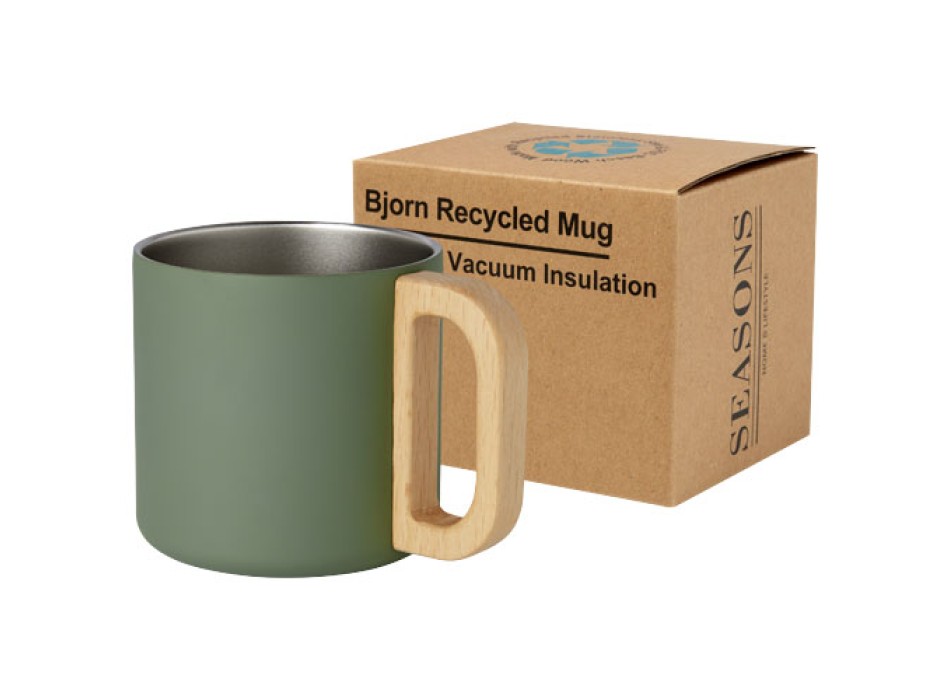 Tazza in acciaio inossidabile riciclato certificato RCS da 360 ml con isolamento sottovuoto in rame Bjorn