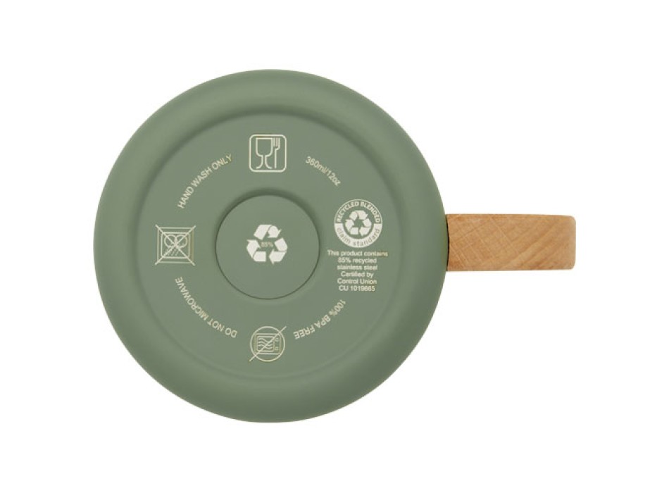 Tazza in acciaio inossidabile riciclato certificato RCS da 360 ml con isolamento sottovuoto in rame Bjorn
