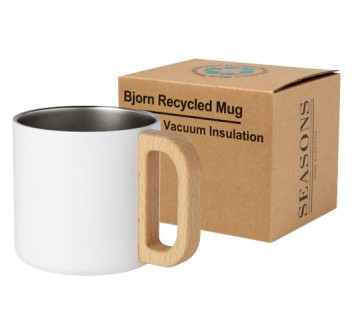 Tazza in acciaio inossidabile riciclato certificato RCS da 360 ml con isolamento sottovuoto in rame Bjorn