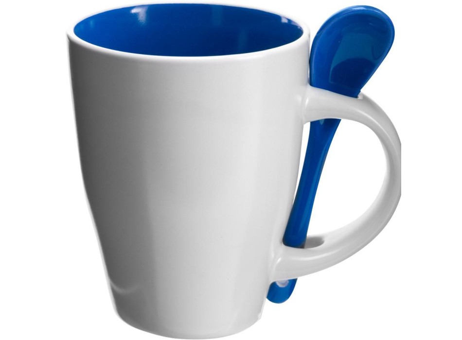 Tazza in ceramica con cucchiaio, capacità 300 ml Eduardo