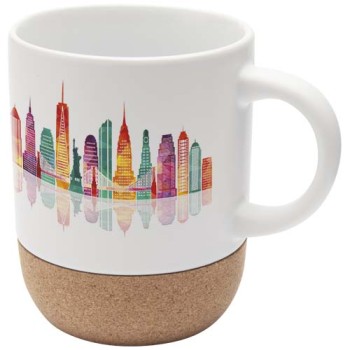 Tazza per stampa a sublimazione in ceramica da 300 ml con dettagli in sughero Billie