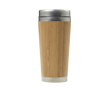Tazza termica in acciaio inox e bamboo, a doppia parete