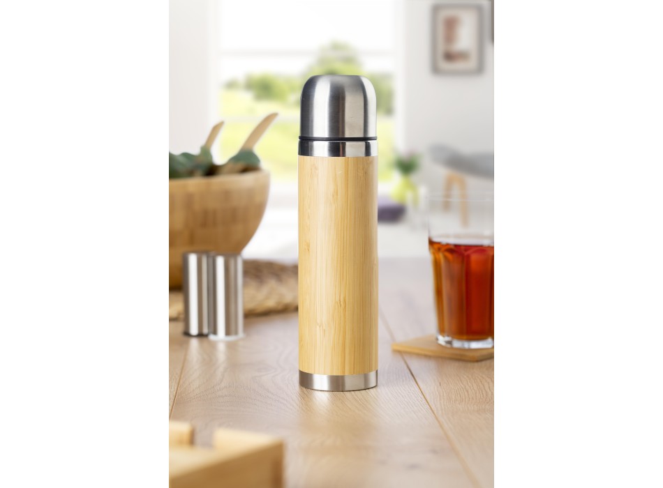 Thermos in acciaio inox e bamboo, capacità 400 ml Frederico