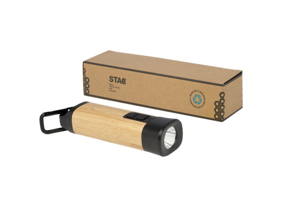 Torcia con moschettone in bambù/plastica riciclata RCS Kuma