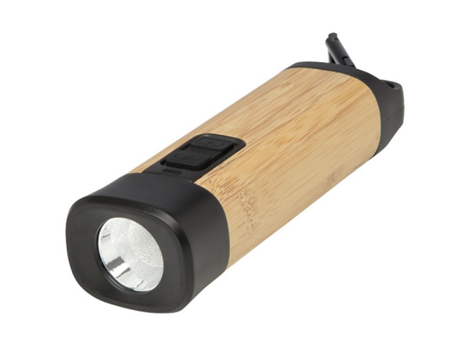 Torcia con moschettone in bambù/plastica riciclata RCS Kuma