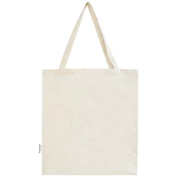 Tote bag a soffietto in cotone riciclato certificato GRS da 140 g/m² Madras