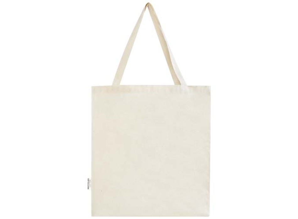 Tote bag a soffietto in cotone riciclato certificato GRS da 140 g/m² Madras