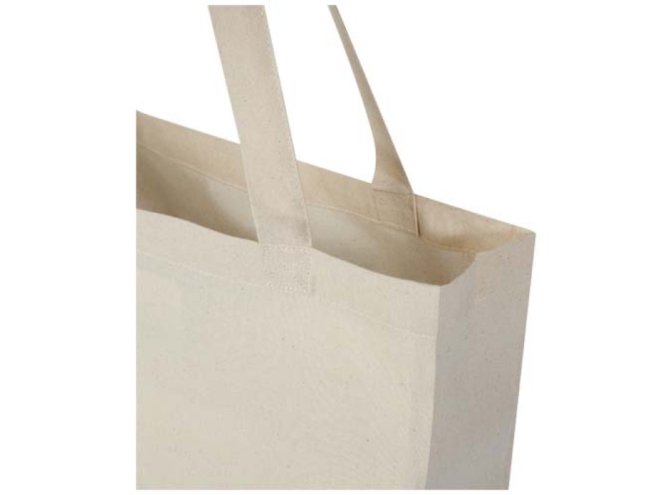 Tote bag a soffietto in cotone riciclato certificato GRS da 140 g/m² Madras