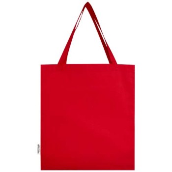 Tote bag a soffietto in cotone riciclato certificato GRS da 140 g/m² Madras
