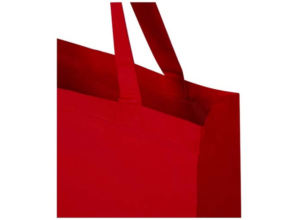 Tote bag a soffietto in cotone riciclato certificato GRS da 140 g/m² Madras