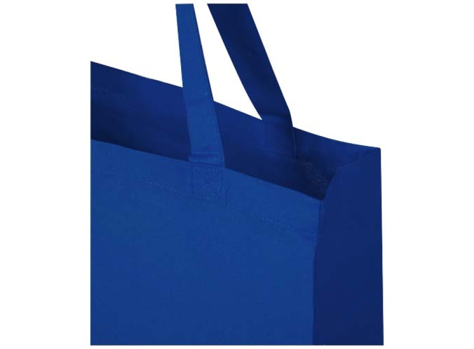 Tote bag a soffietto in cotone riciclato certificato GRS da 140 g/m² Madras