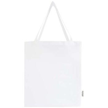 Tote bag a soffietto in cotone riciclato certificato GRS da 140 g/m² Madras