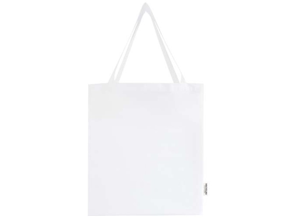 Tote bag a soffietto in cotone riciclato certificato GRS da 140 g/m² Madras