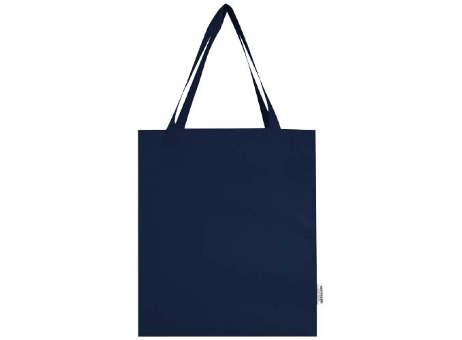 Tote bag a soffietto in cotone riciclato certificato GRS da 140 g/m² Madras