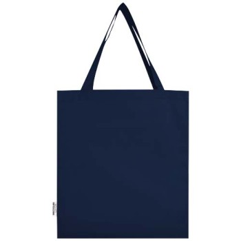 Tote bag a soffietto in cotone riciclato certificato GRS da 140 g/m² Madras