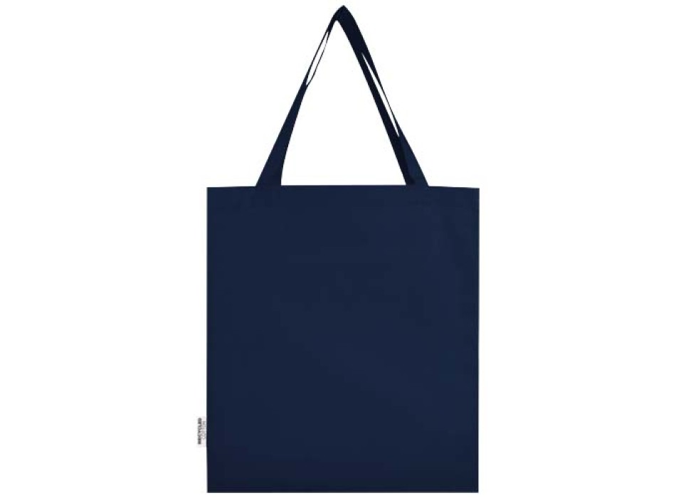 Tote bag a soffietto in cotone riciclato certificato GRS da 140 g/m² Madras