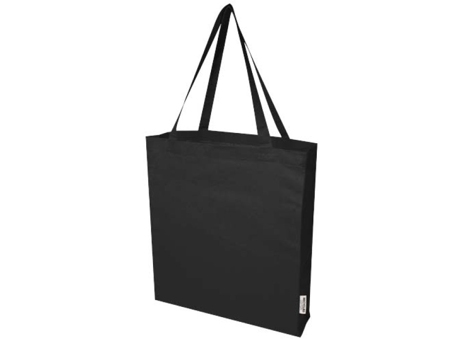 Tote bag a soffietto in cotone riciclato certificato GRS da 140 g/m² Madras