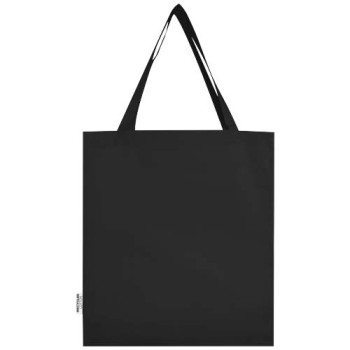 Tote bag a soffietto in cotone riciclato certificato GRS da 140 g/m² Madras