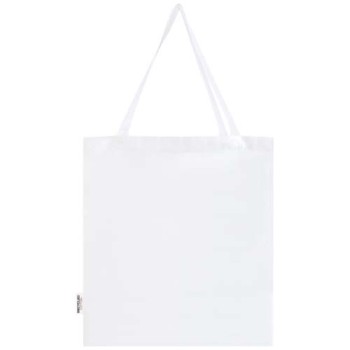 Tote bag a soffietto in cotone riciclato certificato GRS da 140 g/m² Madras