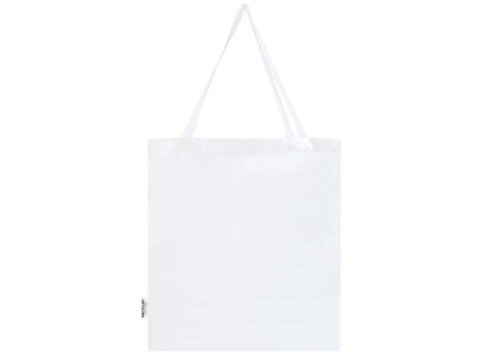 Tote bag a soffietto in cotone riciclato certificato GRS da 140 g/m² Madras