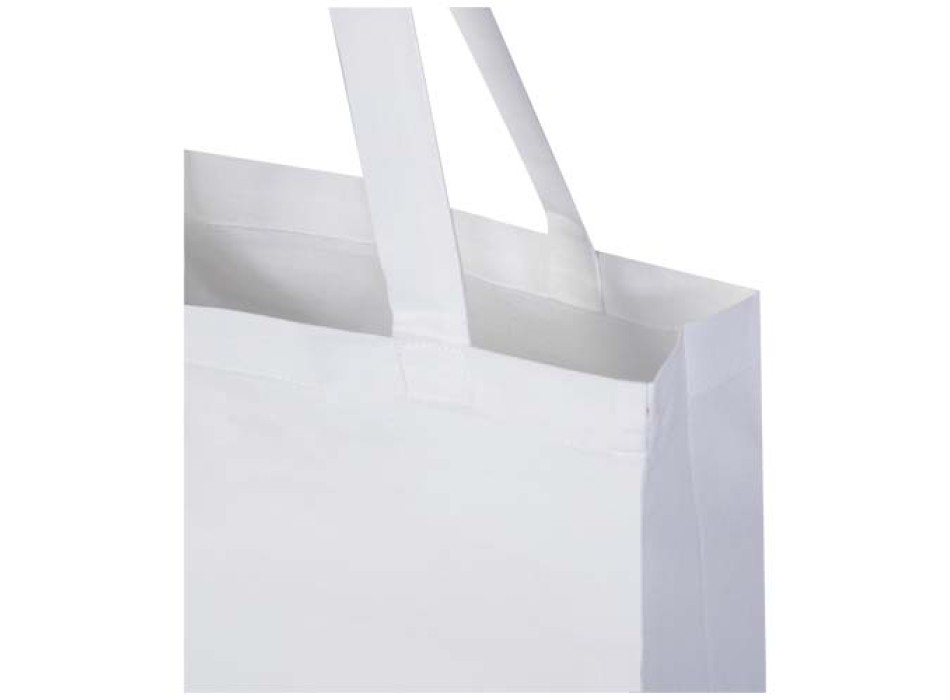 Tote bag a soffietto in cotone riciclato certificato GRS da 140 g/m² Madras
