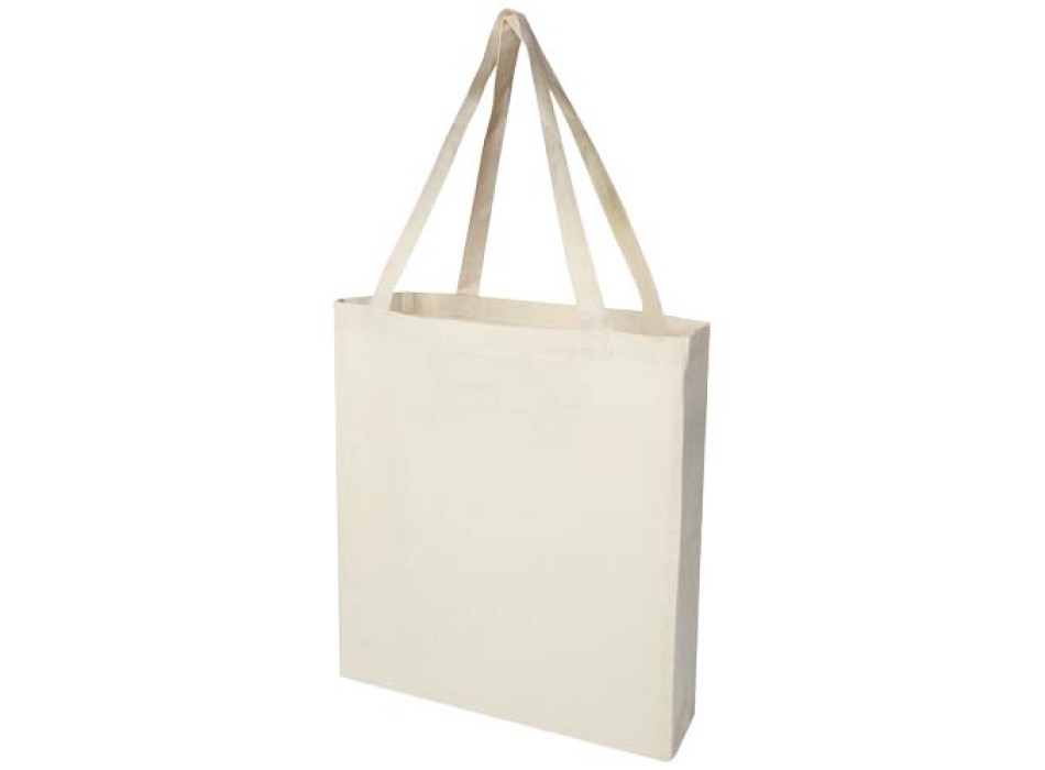 Tote bag a soffietto in cotone riciclato certificato GRS da 140 g/m² Madras