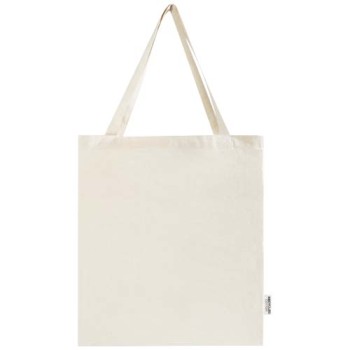 Tote bag a soffietto in cotone riciclato certificato GRS da 140 g/m² Madras