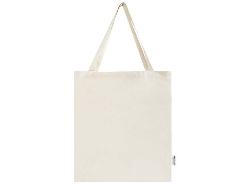 Tote bag a soffietto in cotone riciclato certificato GRS da 140 g/m² Madras