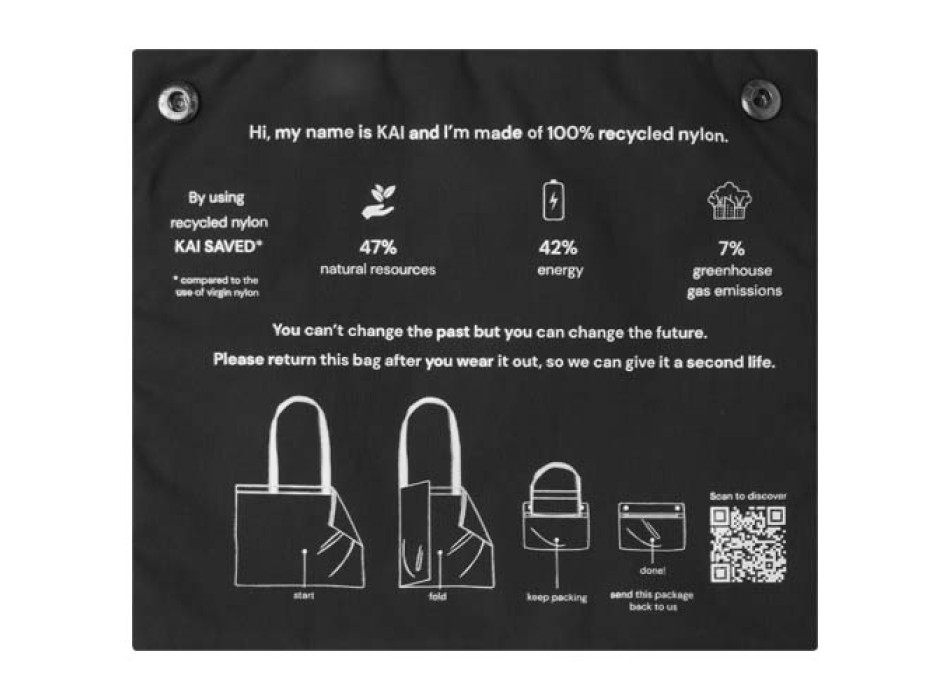 Tote bag circolare in materiale riciclato certificato GRS Kai