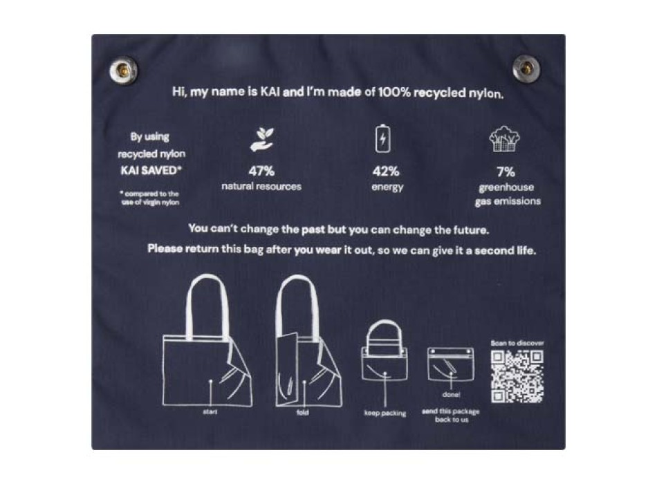 Tote bag circolare in materiale riciclato certificato GRS Kai