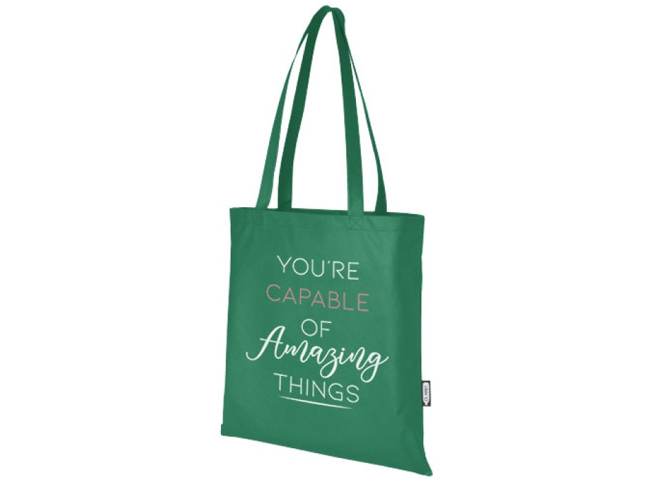Tote bag convention in tessuto non tessuto riciclato certificato GRS Zeus 6l