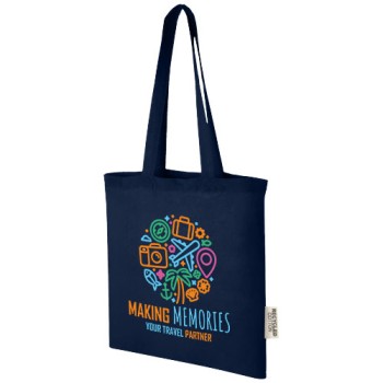 Tote bag in cotone riciclato GRS da 140 g/m2 Madras - 7L