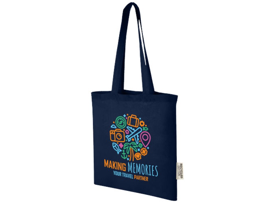 Tote bag in cotone riciclato GRS da 140 g/m2 Madras - 7L