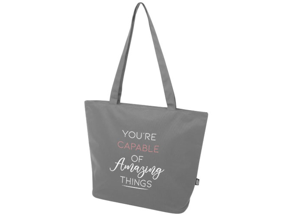Tote bag in materiale riciclato certificato GRS con cerniera Panama 20l