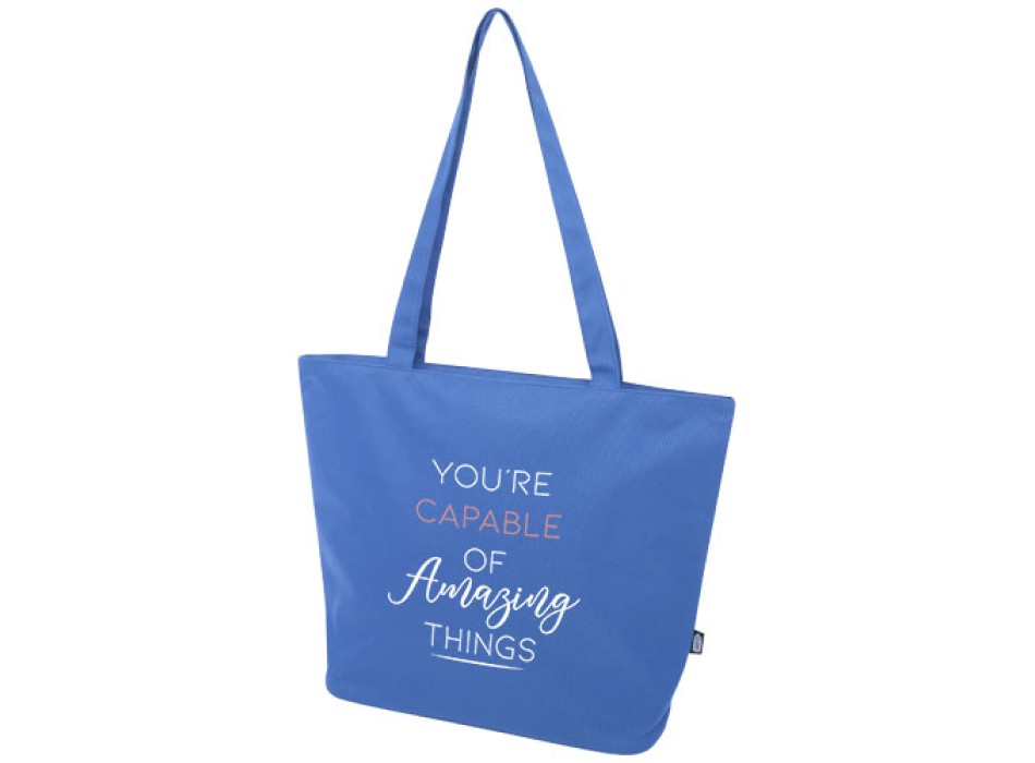 Tote bag in materiale riciclato certificato GRS con cerniera Panama 20l