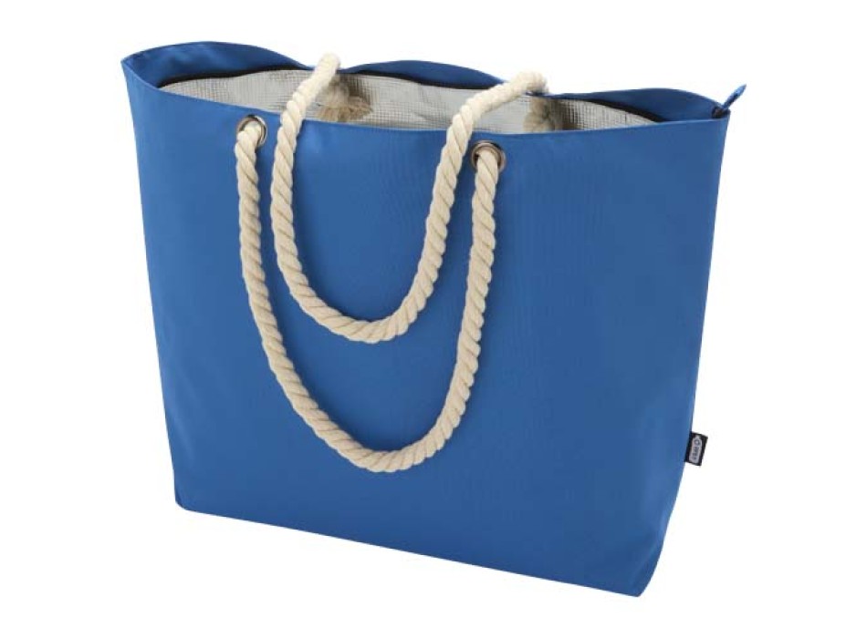Tote bag termica da spiaggia in materiale riciclato certificato GRS con manici in corda Panama - 23L