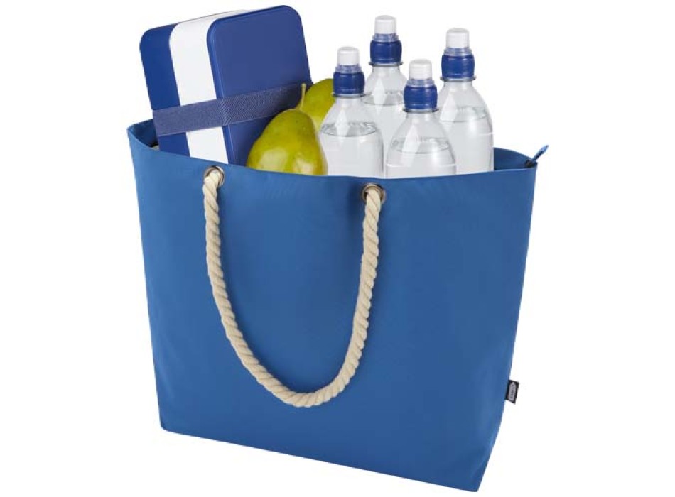 Tote bag termica da spiaggia in materiale riciclato certificato GRS con manici in corda Panama - 23L