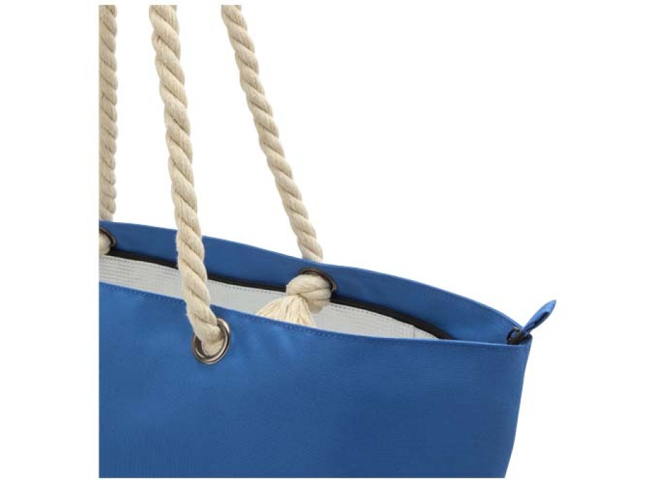 Tote bag termica da spiaggia in materiale riciclato certificato GRS con manici in corda Panama - 23L