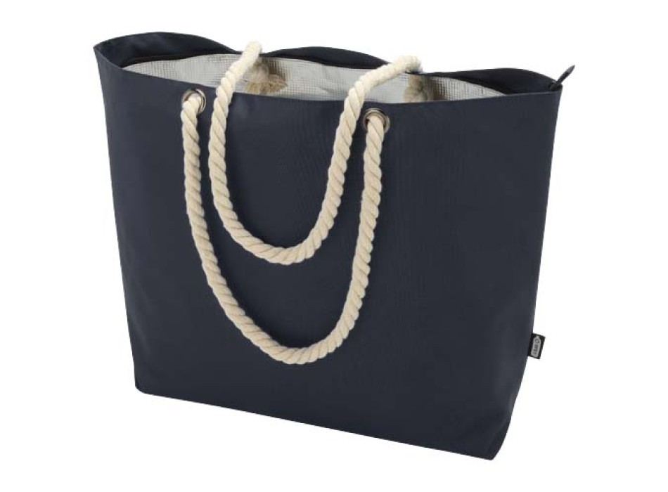 Tote bag termica da spiaggia in materiale riciclato certificato GRS con manici in corda Panama - 23L