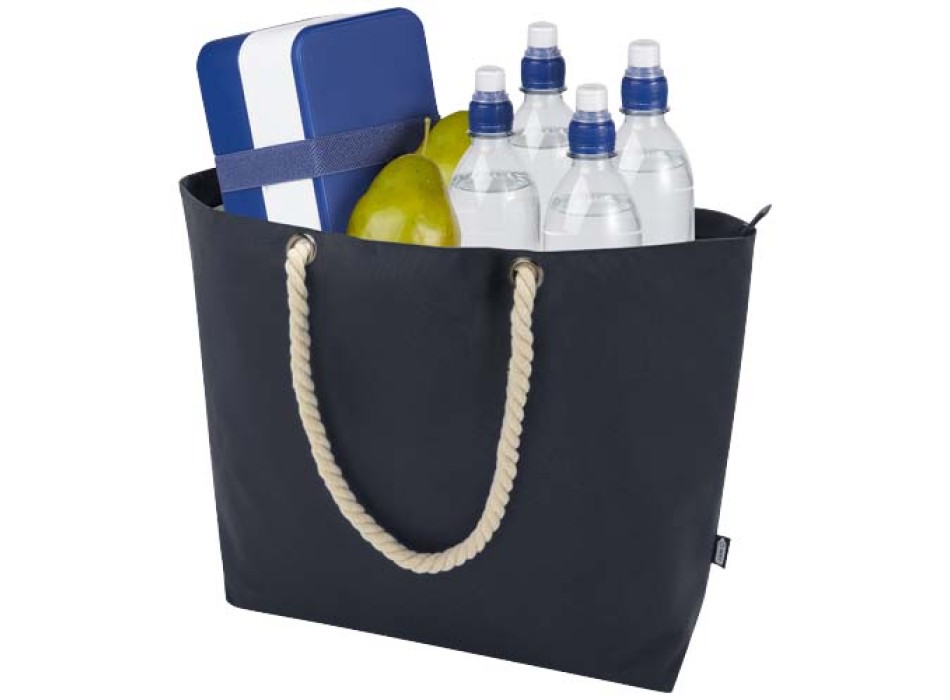 Tote bag termica da spiaggia in materiale riciclato certificato GRS con manici in corda Panama - 23L