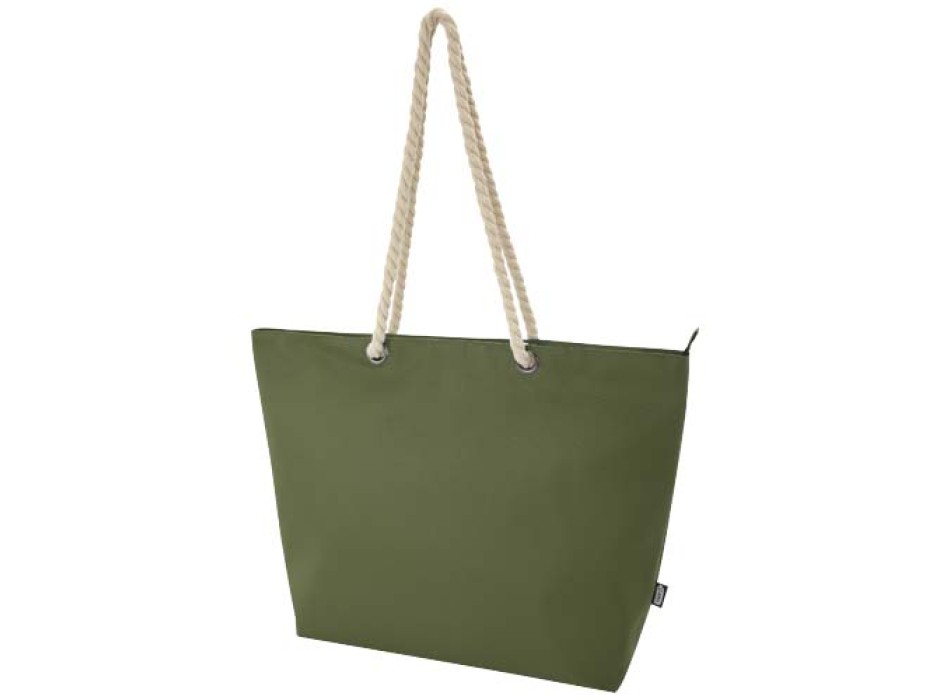 Tote bag termica da spiaggia in materiale riciclato certificato GRS con manici in corda Panama - 23L