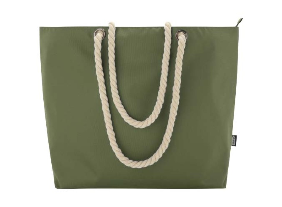 Tote bag termica da spiaggia in materiale riciclato certificato GRS con manici in corda Panama - 23L