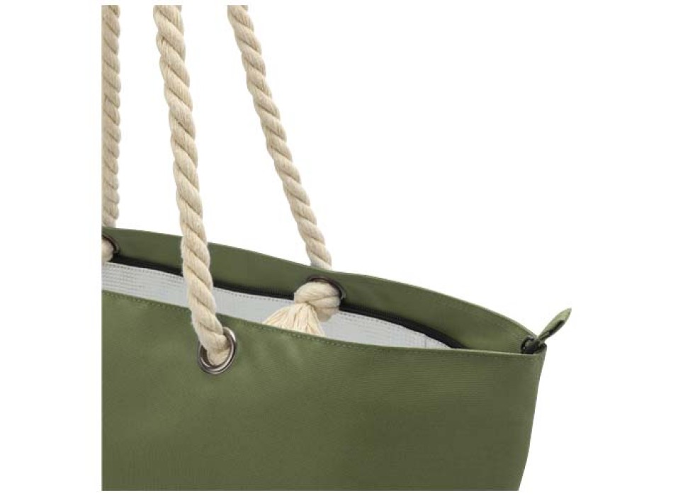 Tote bag termica da spiaggia in materiale riciclato certificato GRS con manici in corda Panama - 23L